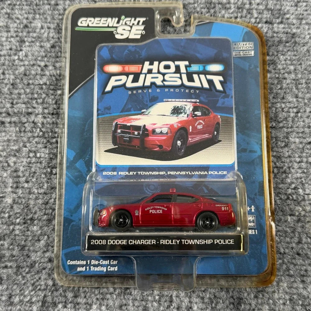 GreenLight 2008 Dodge Charger Ridley Township Police 1:64 Red Hot Pursuit SE